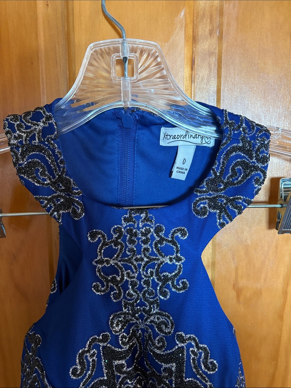 Xtraordinary Royal Blue Beaded Embellished Formal Dress